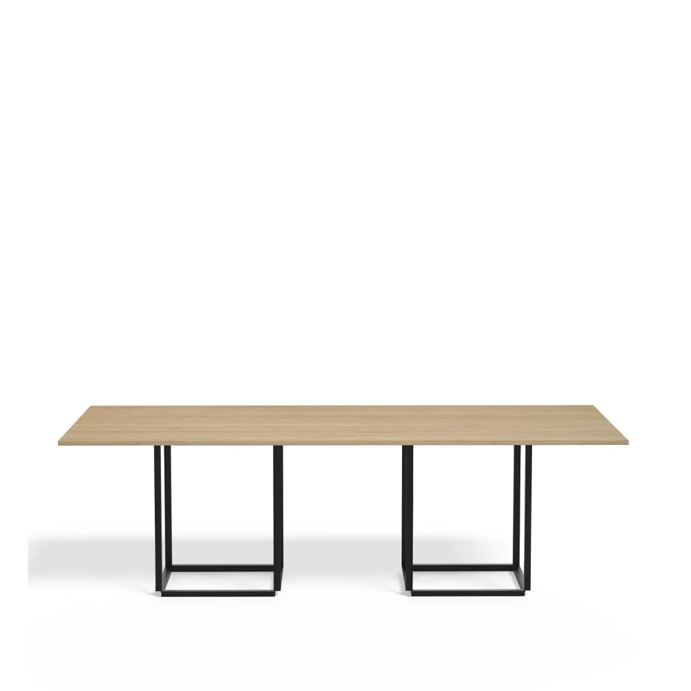 Florence matbord rektangulärt, natural oak, svart stativ New Works