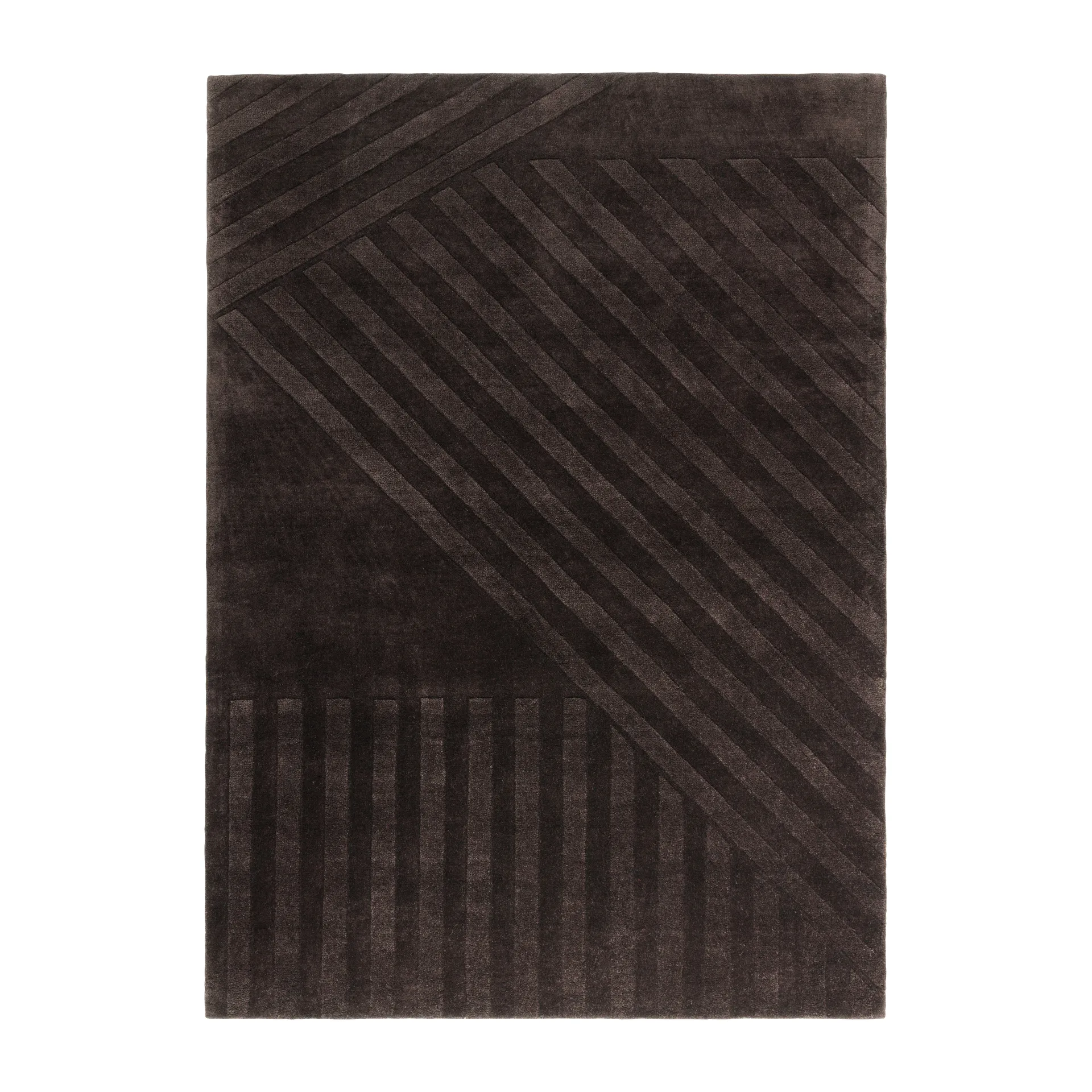 Levels Stripes ullmatta, Brun, 170x240 cm NJRD