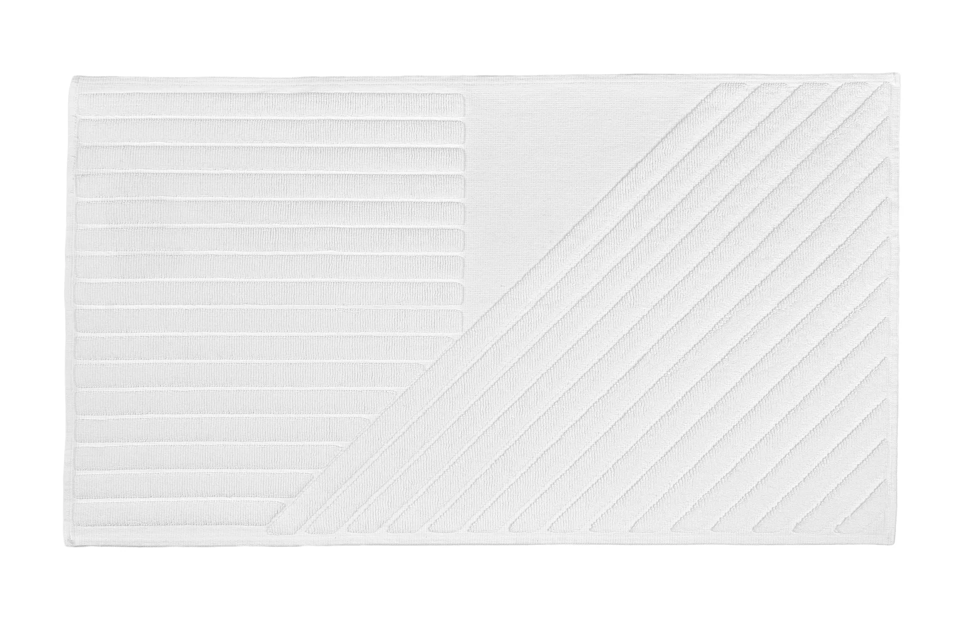 Stripes badrumsmatta 50x90 cm, Vit NJRD