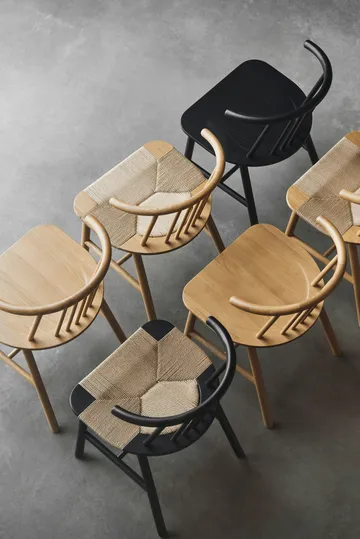 VIOR matstol flätad sits, Lackerad ek-natur, 6-pack - NJRD