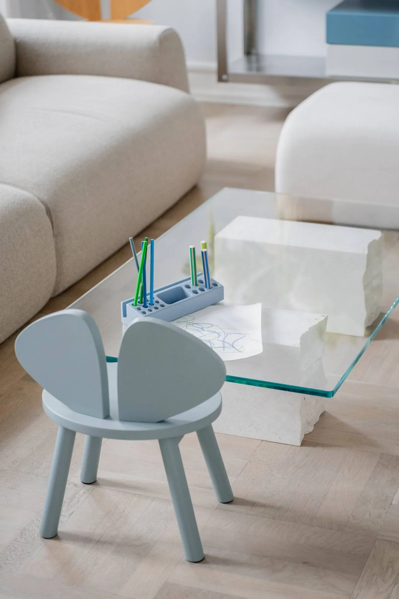 Mouse Chair barnstol, Blue Nofred