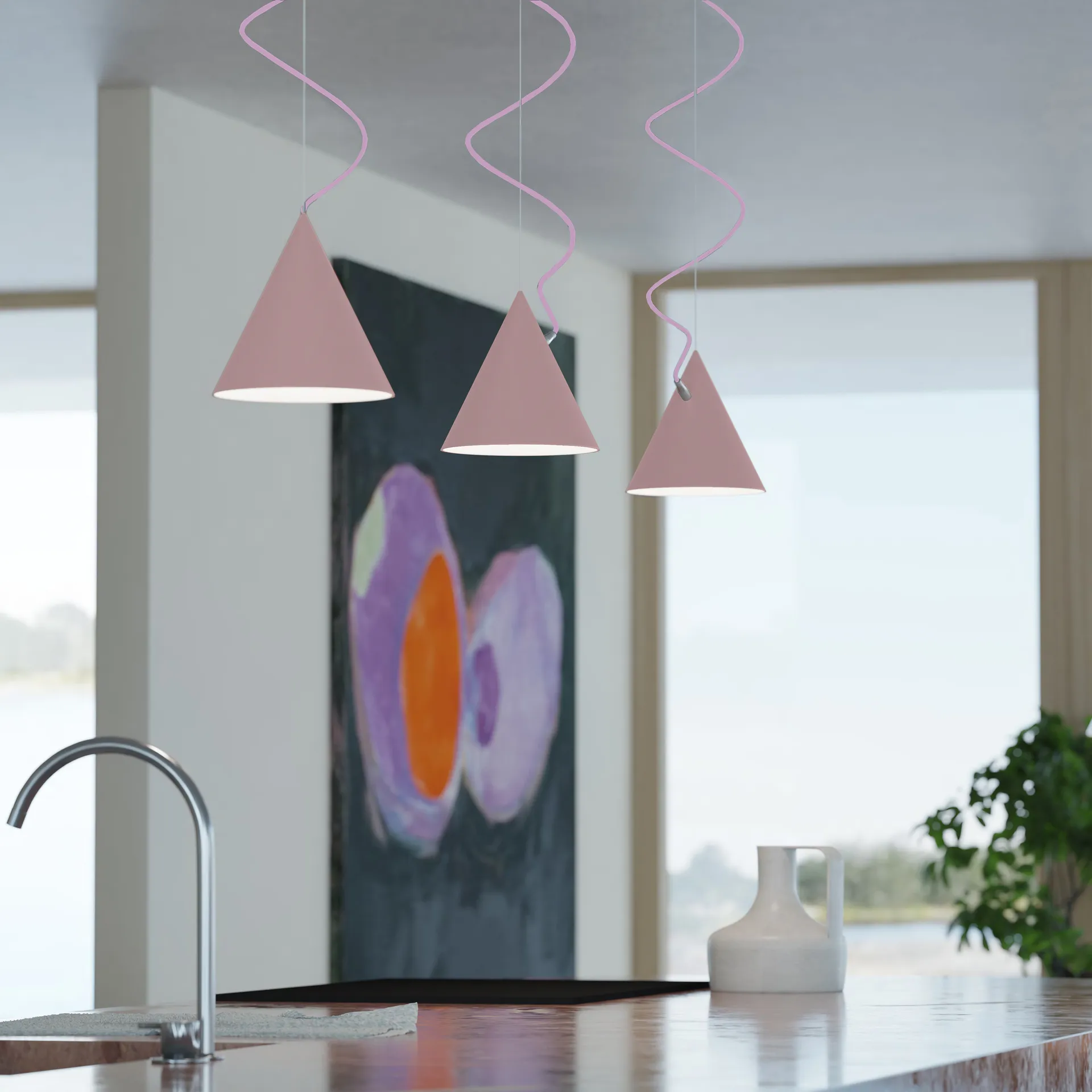 Castor pendel 20 cm, Rosa-rosa-silver Noon