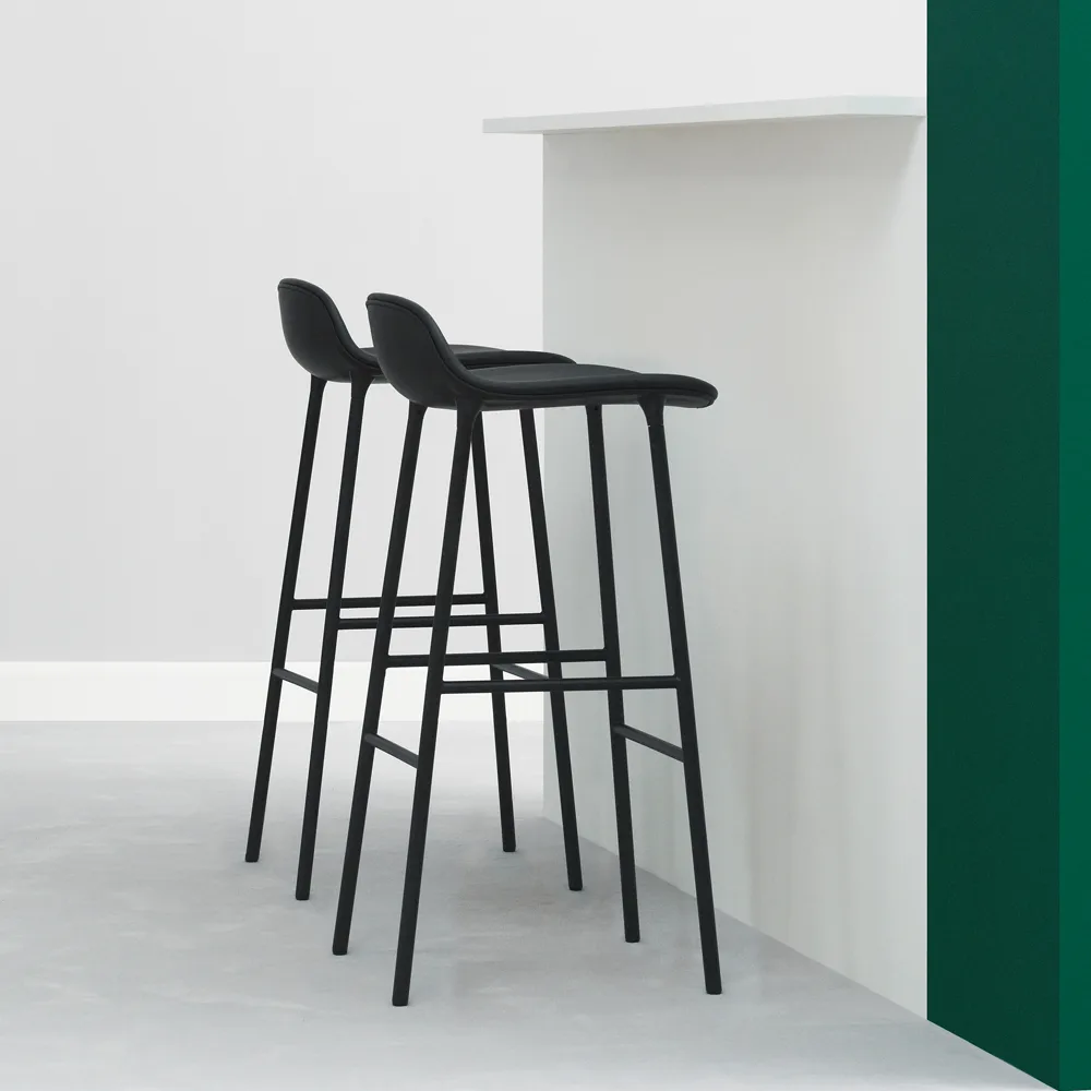 Form barstol låg 65 cm, green, grönlackerad stålben Normann Copenhagen