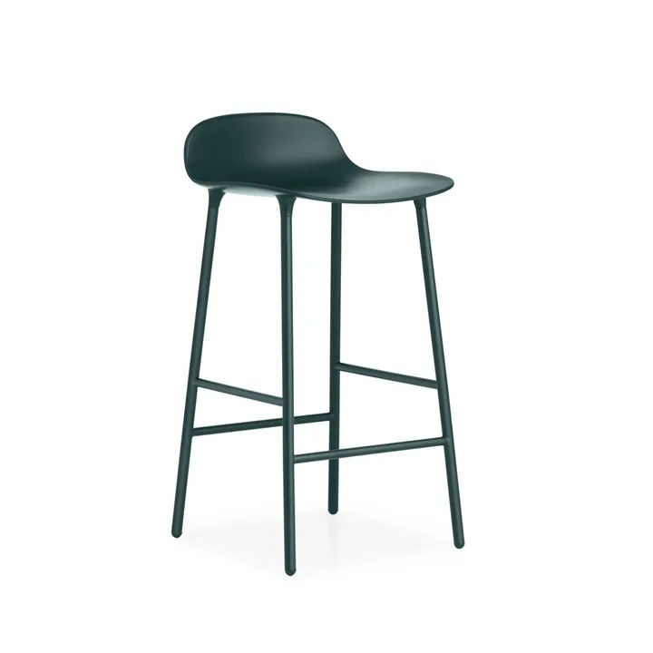 Form barstol låg 65 cm - green, grönlackerad stålben - Normann Copenhagen