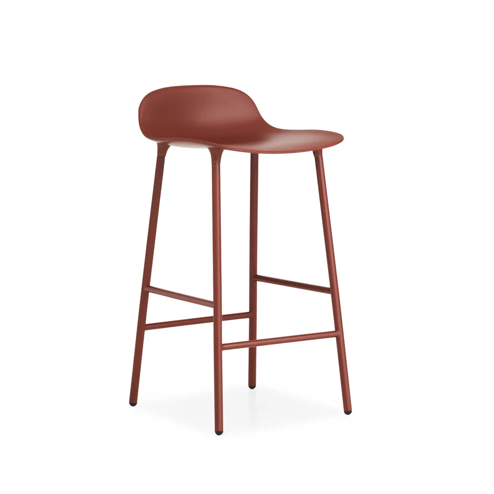 Form barstol låg 65 cm, red, rödlackerad stålben Normann Copenhagen
