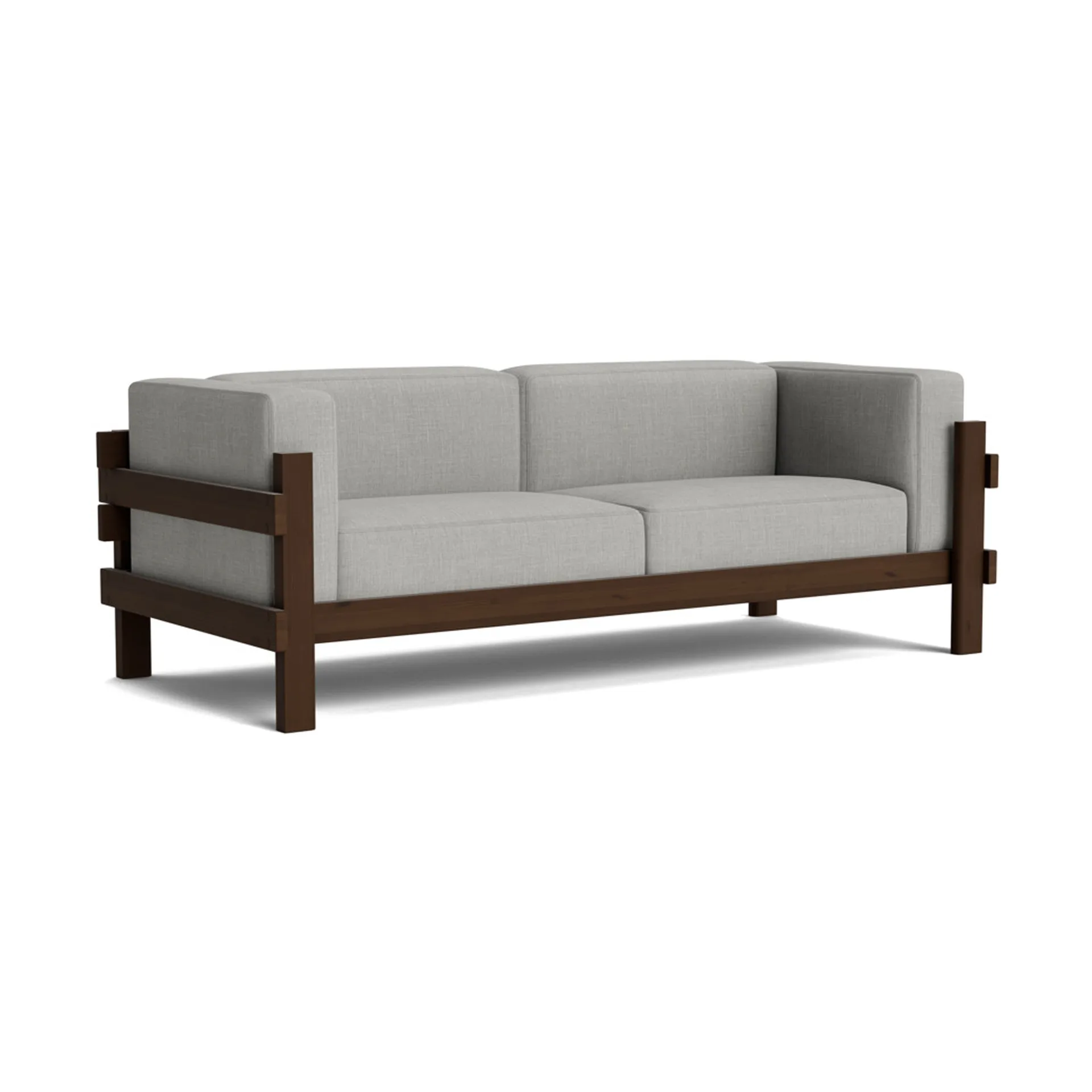 Kube soffa, Brunlackerad furu-tyg Remix 143 Grey, 220 cm Normann Copenhagen