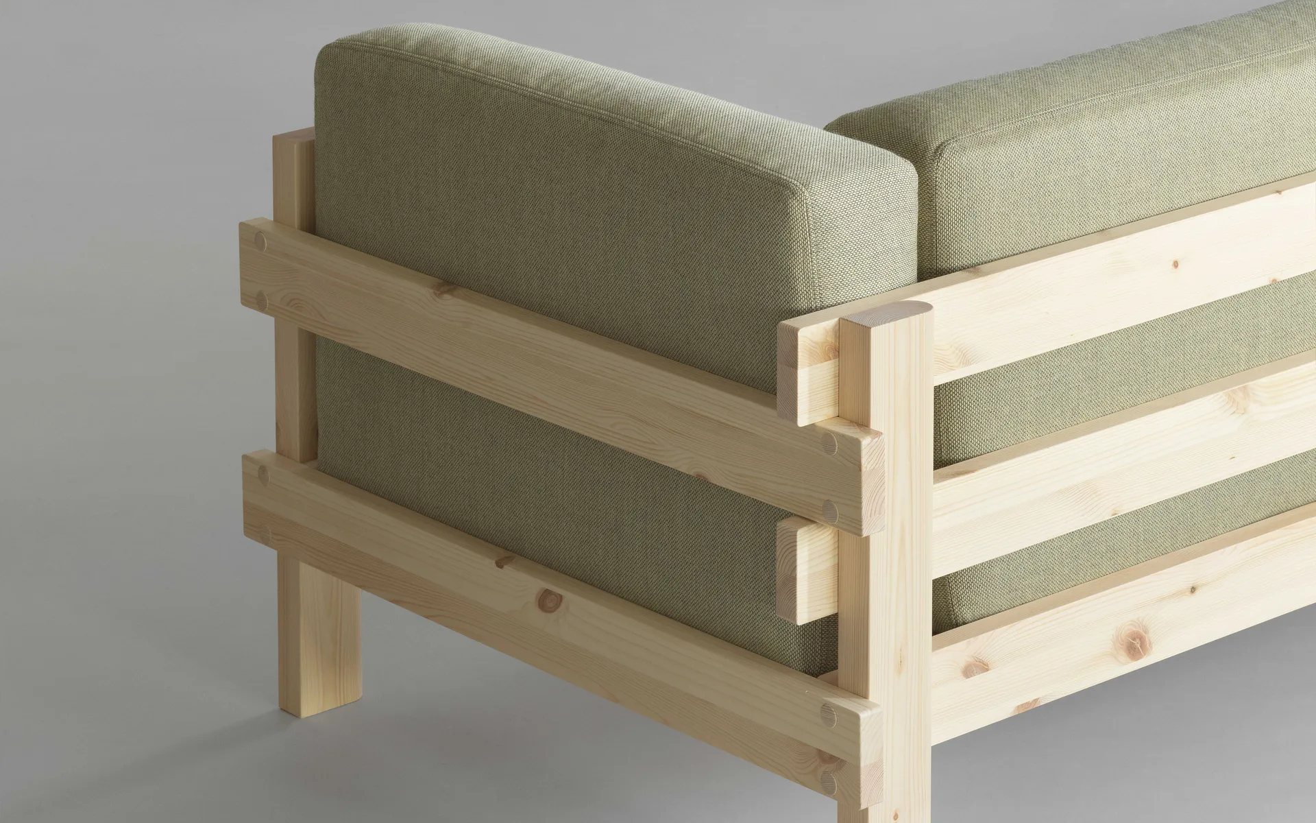 Kube soffa, Lackerad furu-tyg Remix 223 Beige, 220 cm Normann Copenhagen