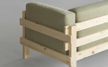 Kube soffa - Lackerad furu-tyg Remix 223 Beige, 220 cm - Normann Copenhagen