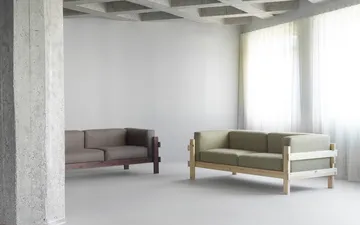 Kube soffa - Lackerad furu-tyg Remix 223 Beige, 220 cm - Normann Copenhagen