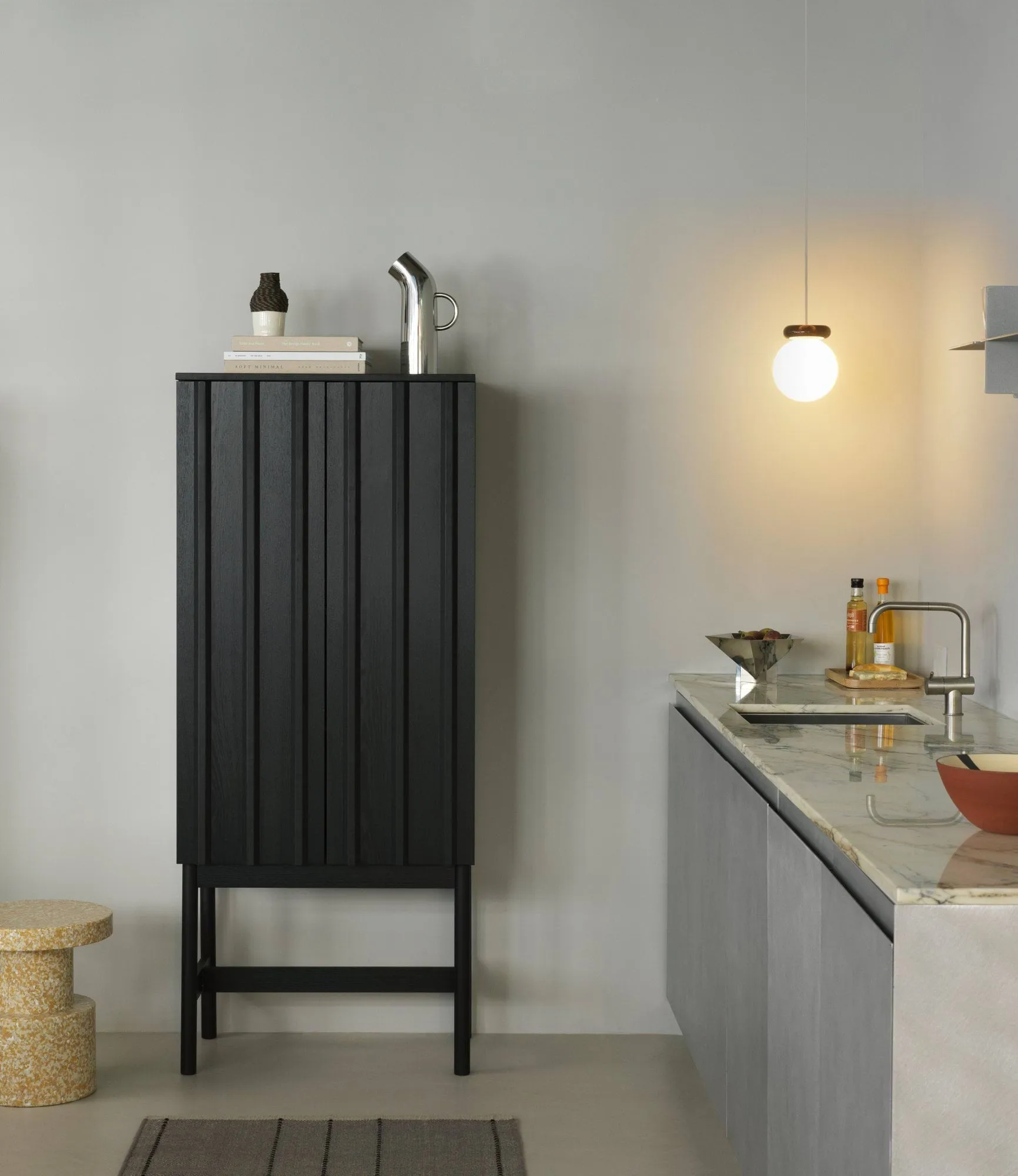 Rib skåp, Soft black, 166,5x70x43 cm Normann Copenhagen