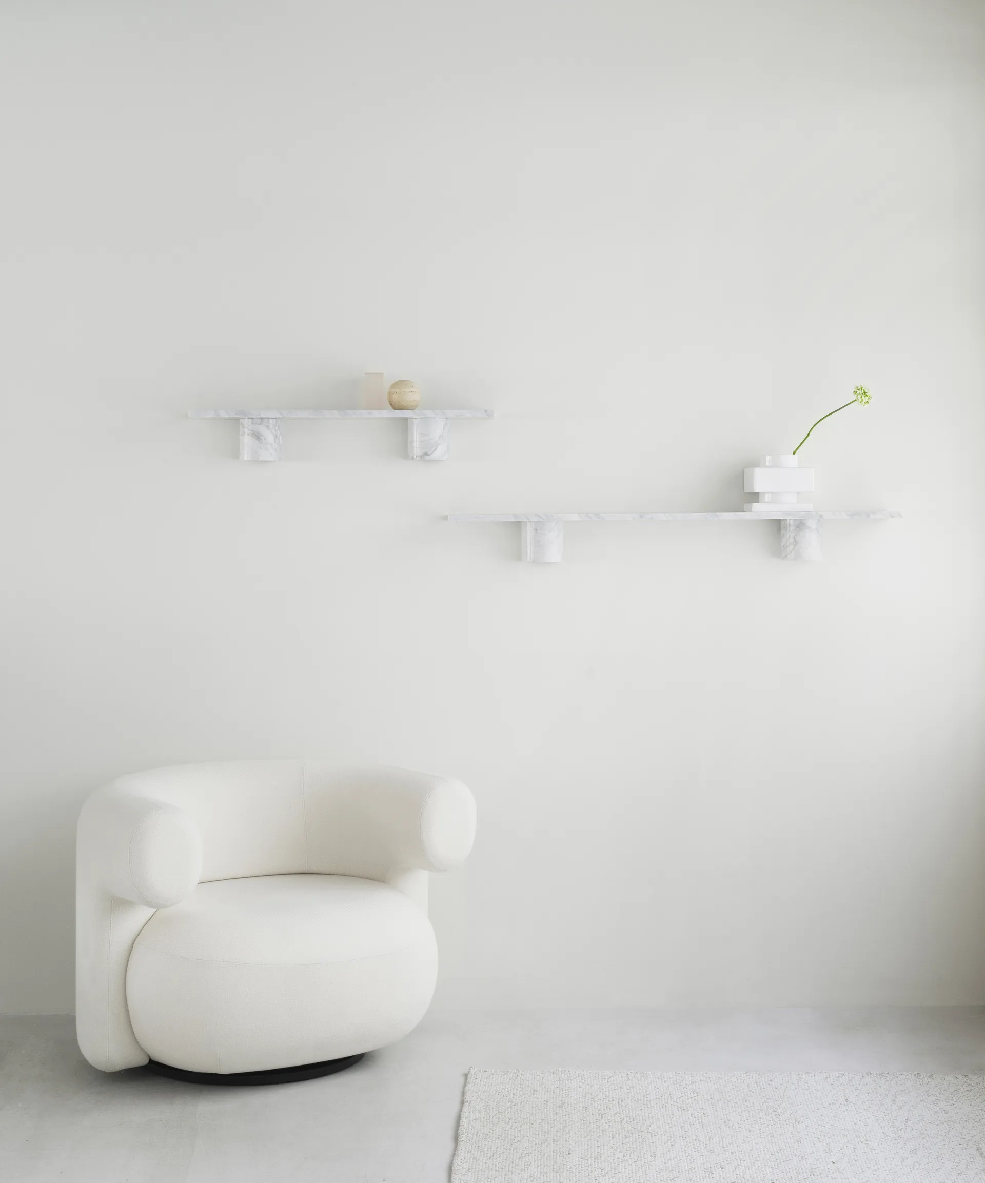 Sten Shelf hylla 120 cm, White marble Normann Copenhagen