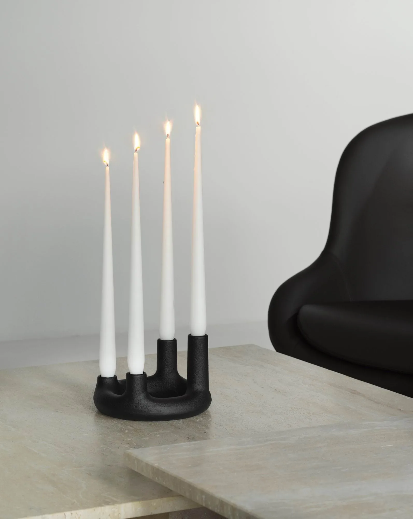 Trin ljusstake, Svart, Ø17,7x11,8 cm Normann Copenhagen