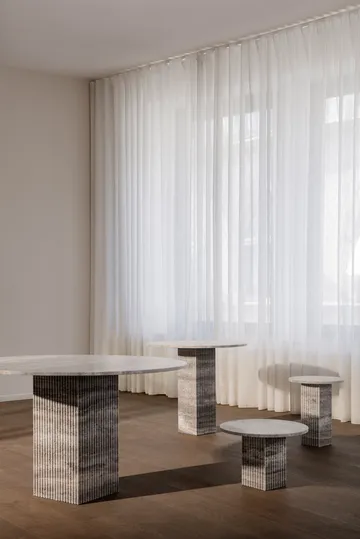 Soho matbord - Beige travertin, Ø120x72 cm - NORR11