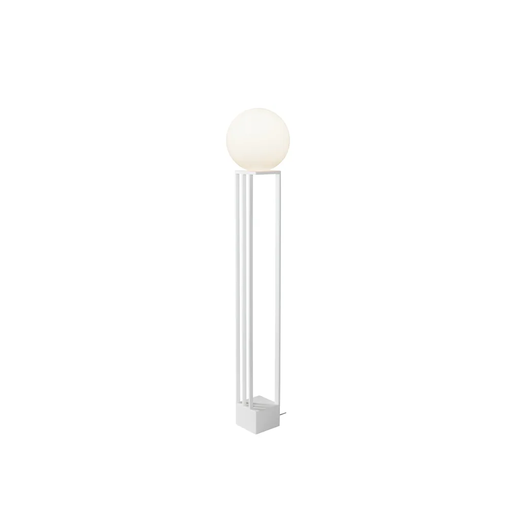 Libreria golvlampa, vit struktur, opalvitt glas Örsjö Belysning