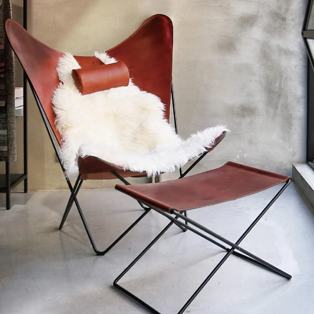 KS Chair fladdermusfåtölj, Läder cognac, svart stativ OX Denmarq