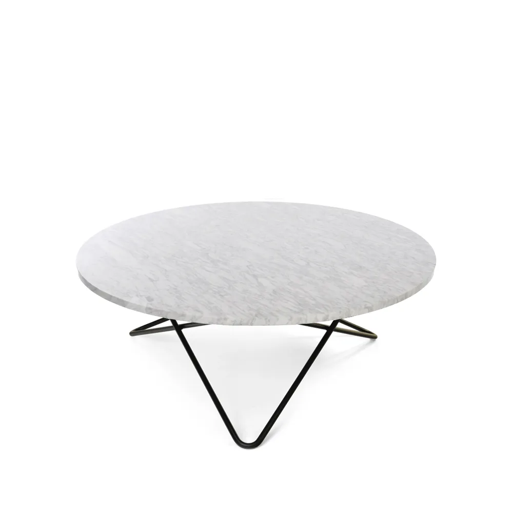 Large O Table soffbord, Marmor carrara, svartlackat stativ OX Denmarq