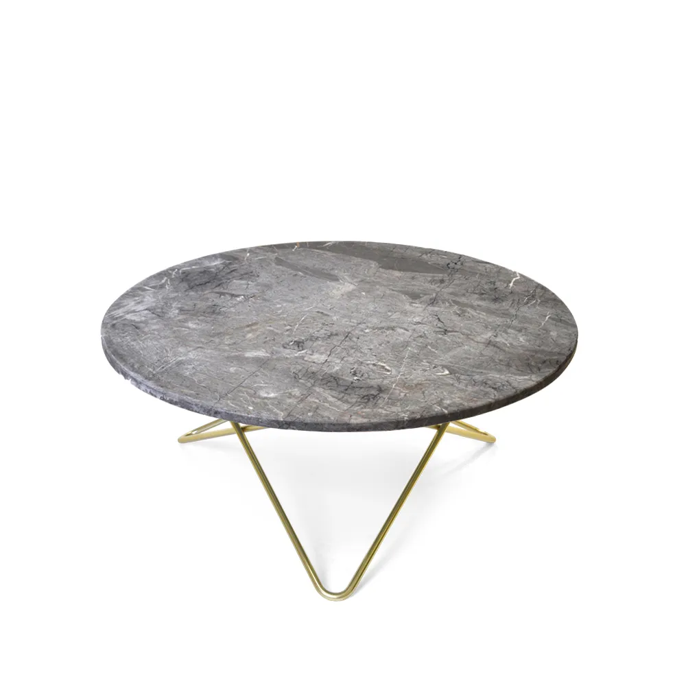 O Table soffbord, Marmor grå, mässingstativ OX Denmarq