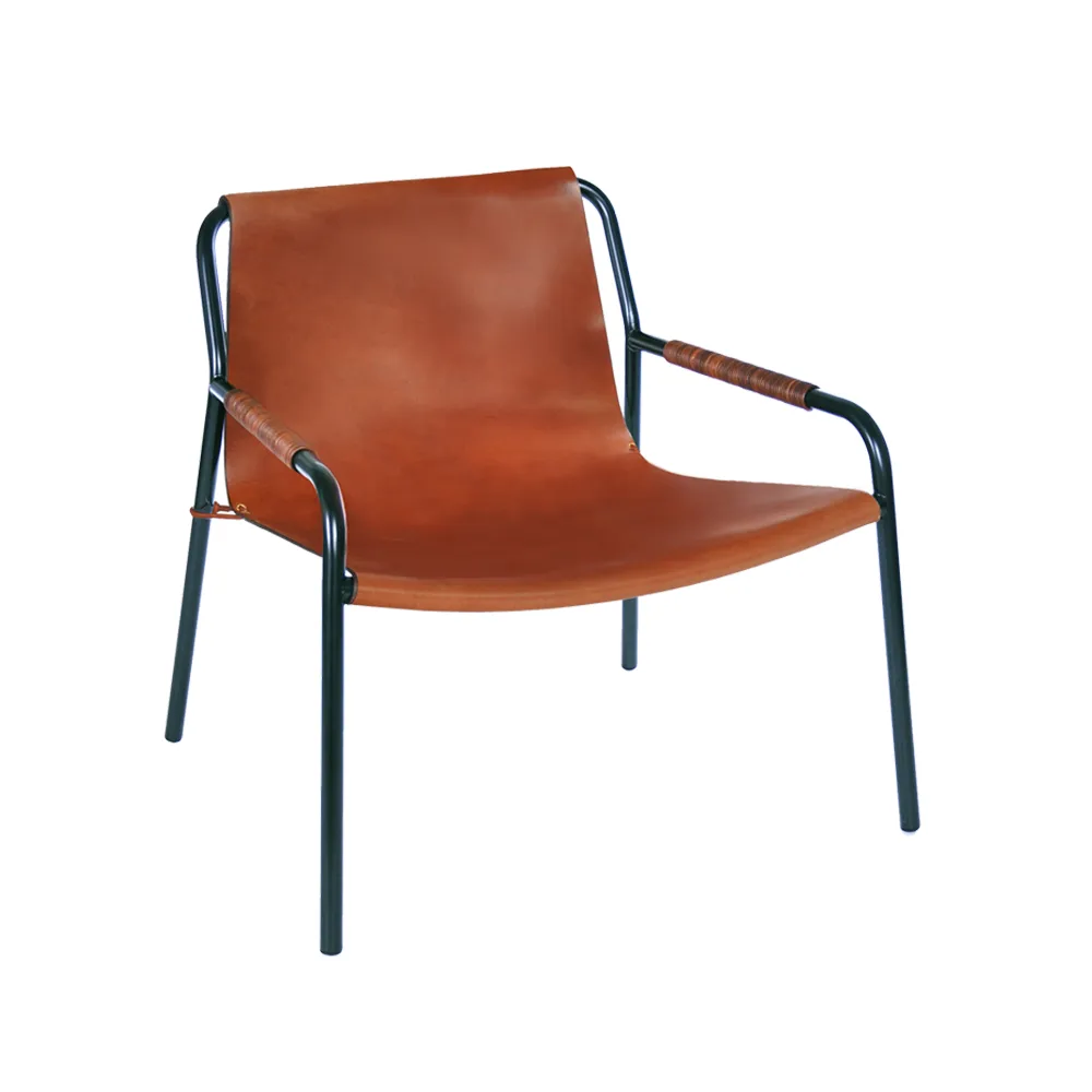 September loungestol, Cognac-svartlackat stålstativ OX Denmarq