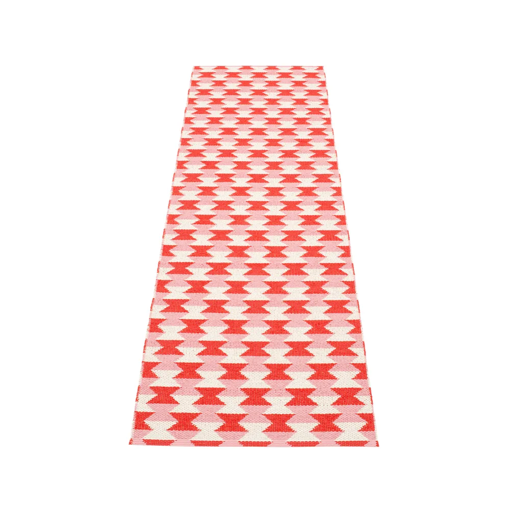 Dana gångmatta, coral red/piglet/vanilla, 70x250 cm Pappelina