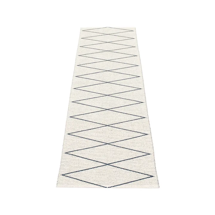 Max gångmatta dark blue/vanilla - 70x320 cm - Pappelina