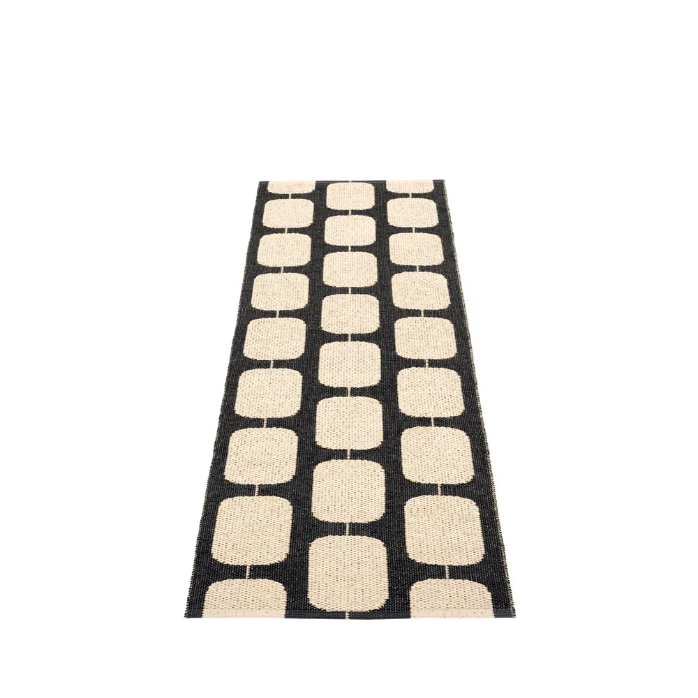 Sten gångmatta, black, 70x200 cm Pappelina