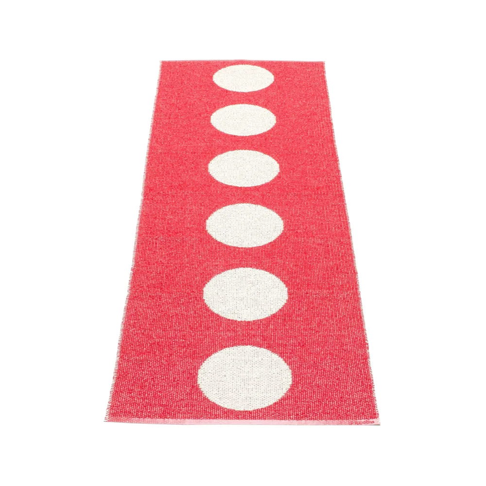 Vera gångmatta red/vanilla, 70x225 cm Pappelina