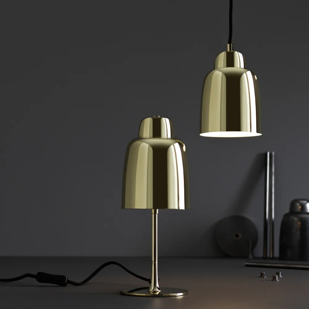 Champagne 30 bordslampa, borstad guld Pholc