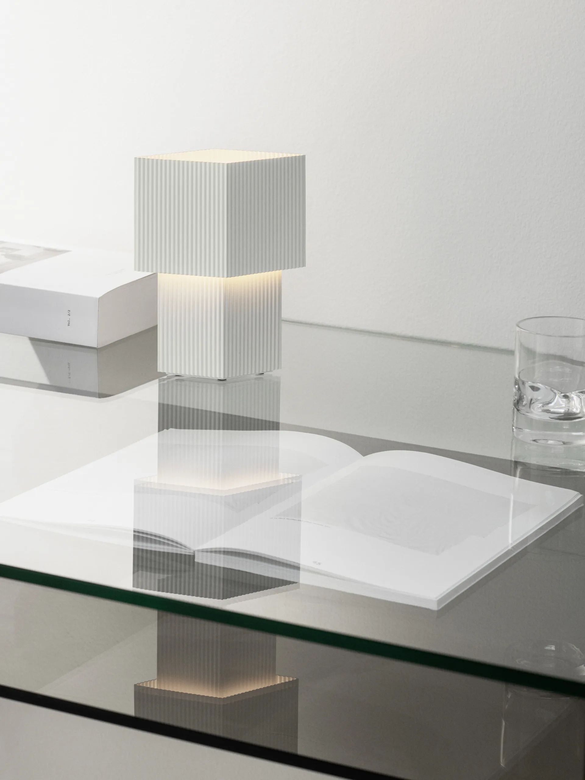 Romb Mini portabel bordslampa 19 cm, Cotton Pholc