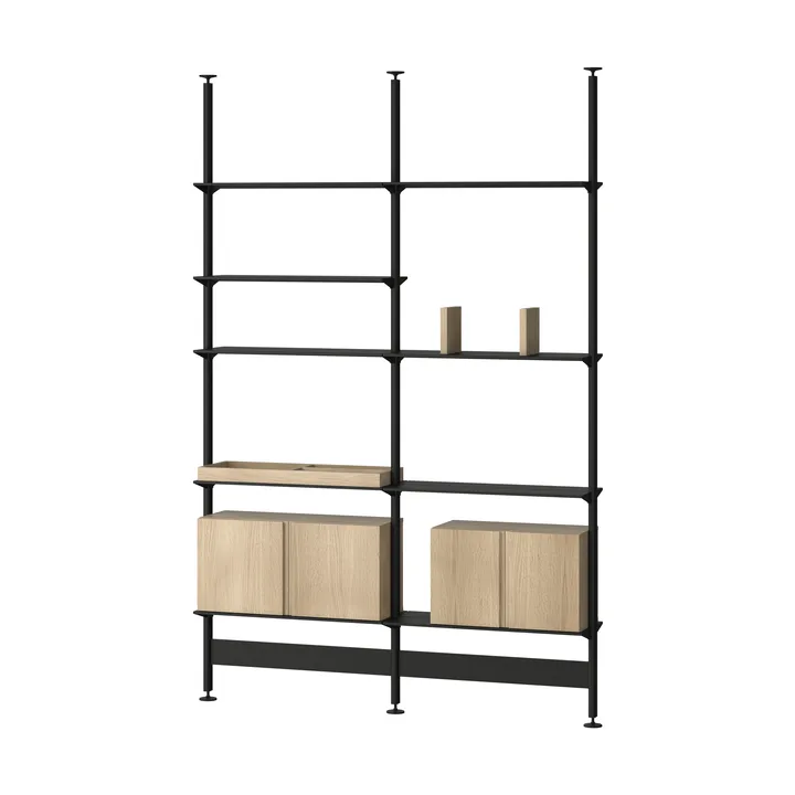 Pira G2 hyllsystem F C A Black/Oak 240-247 cm - Pira