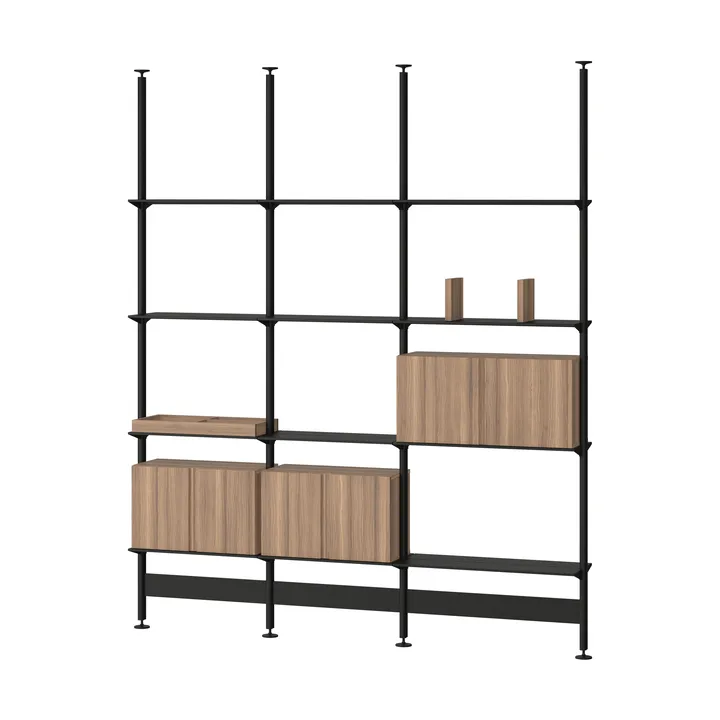 Pira G2 hyllsystem F C B Black/Walnut 256-264 cm - Pira