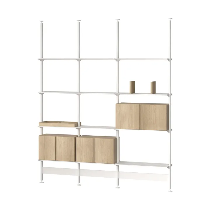 Pira G2 hyllsystem F C B White/Oak 256-264 cm - Pira