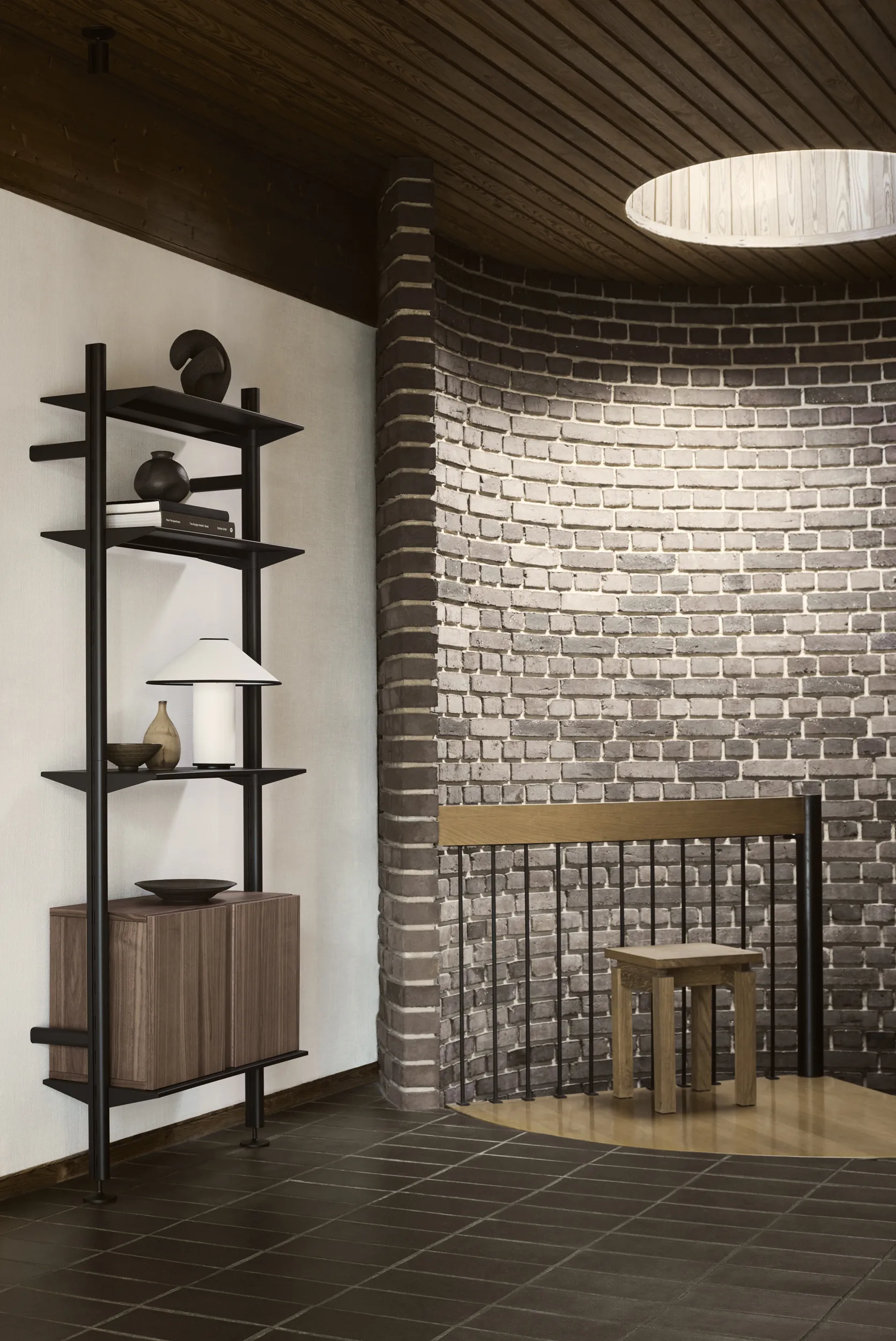 Pira G2 hyllsystem W B Black/Walnut Pira