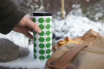 Berså termosmugg 0.35l - Vit-grön - Pluto Design