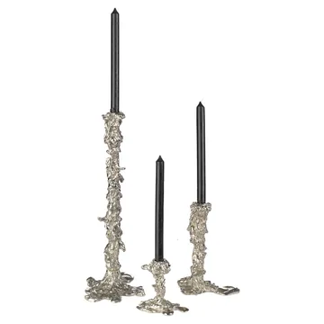 Drip ljusstake L 25 cm - Silver - POLSPOTTEN
