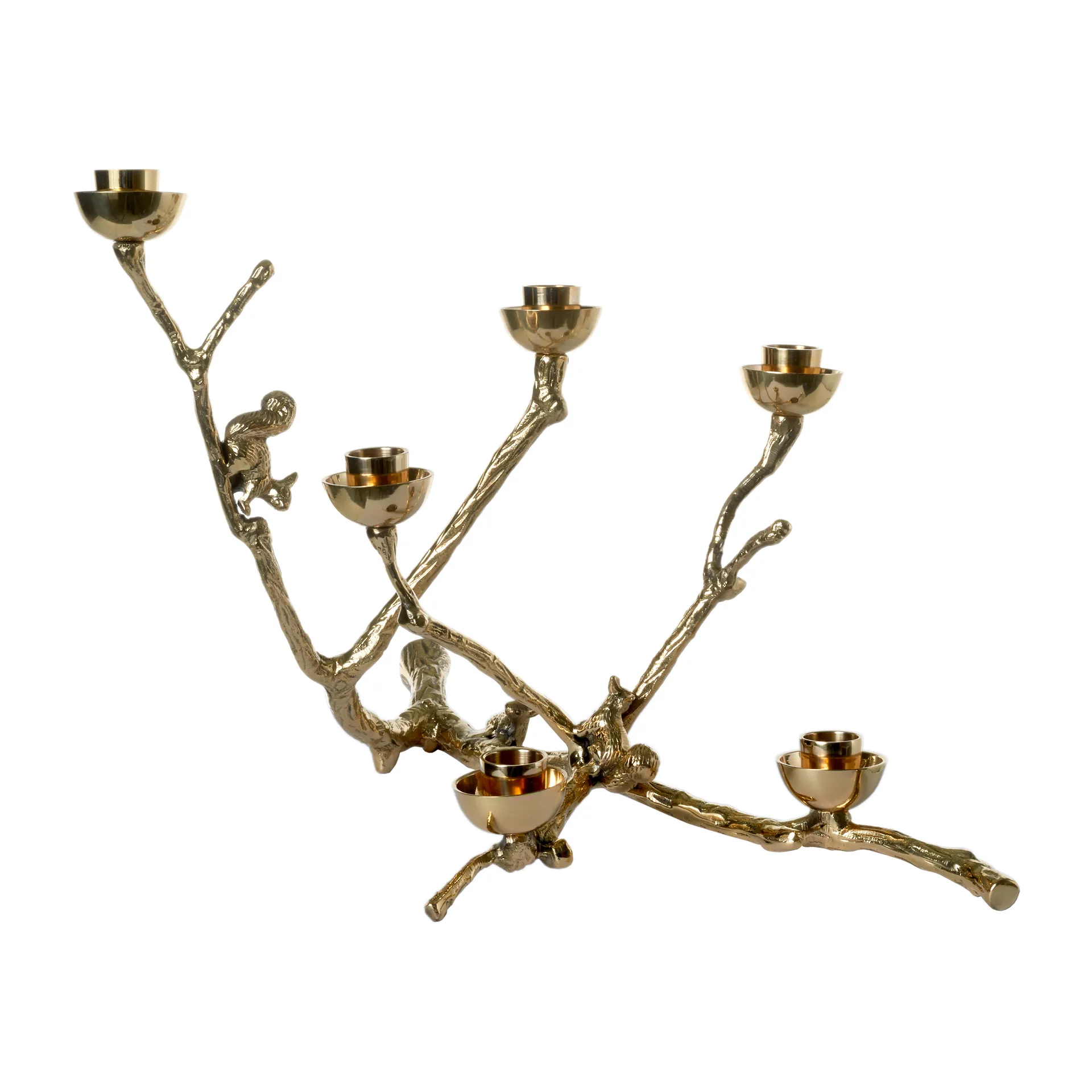 Twiggy ekorre ljusstake 30 cm, Guld POLSPOTTEN