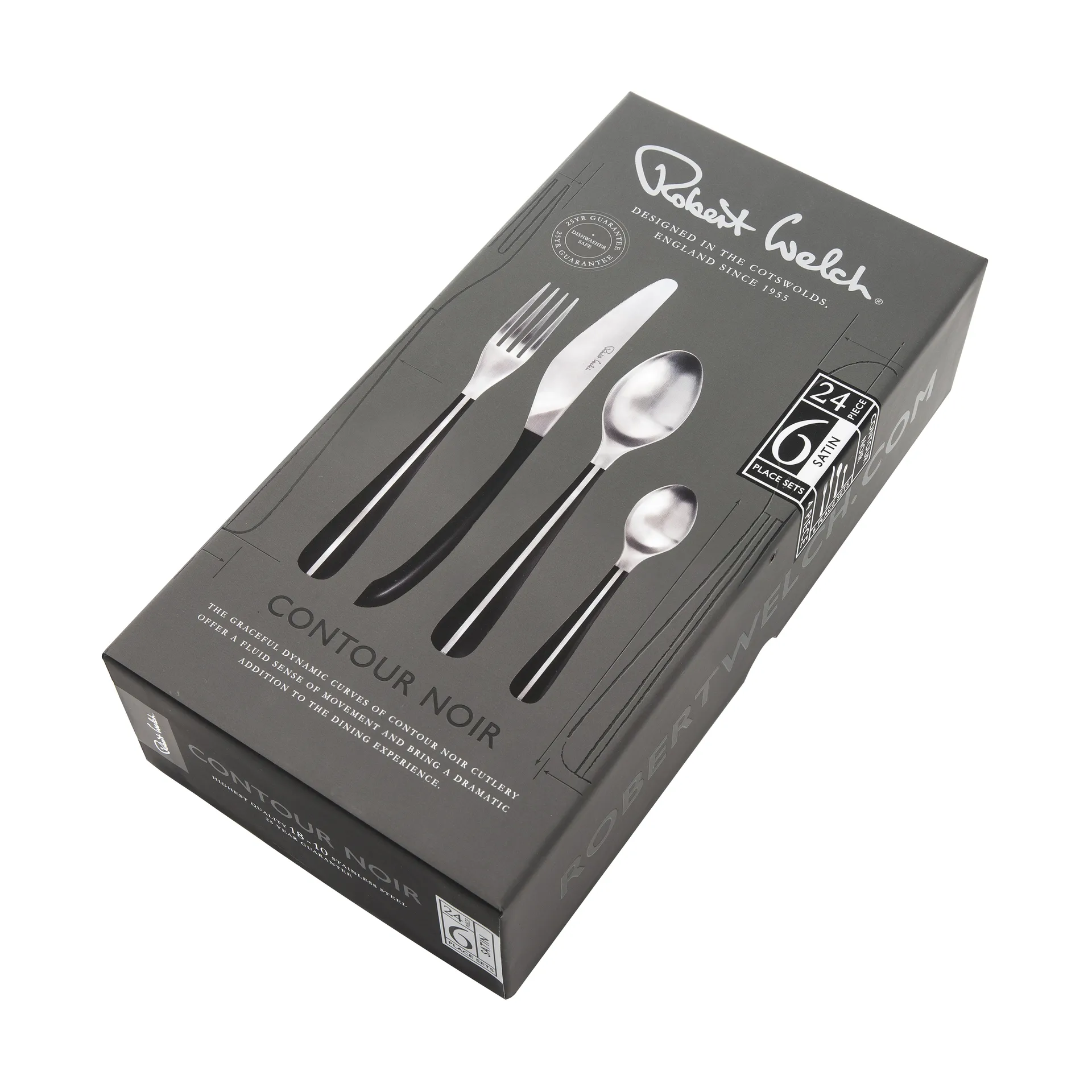 Contour bestickset 24 delar, Svart Robert Welch