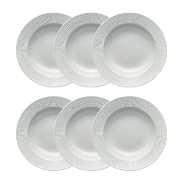 Swedish Grace djup tallrik 25 cm 6-pack Dimma(grå) - Rörstrand
