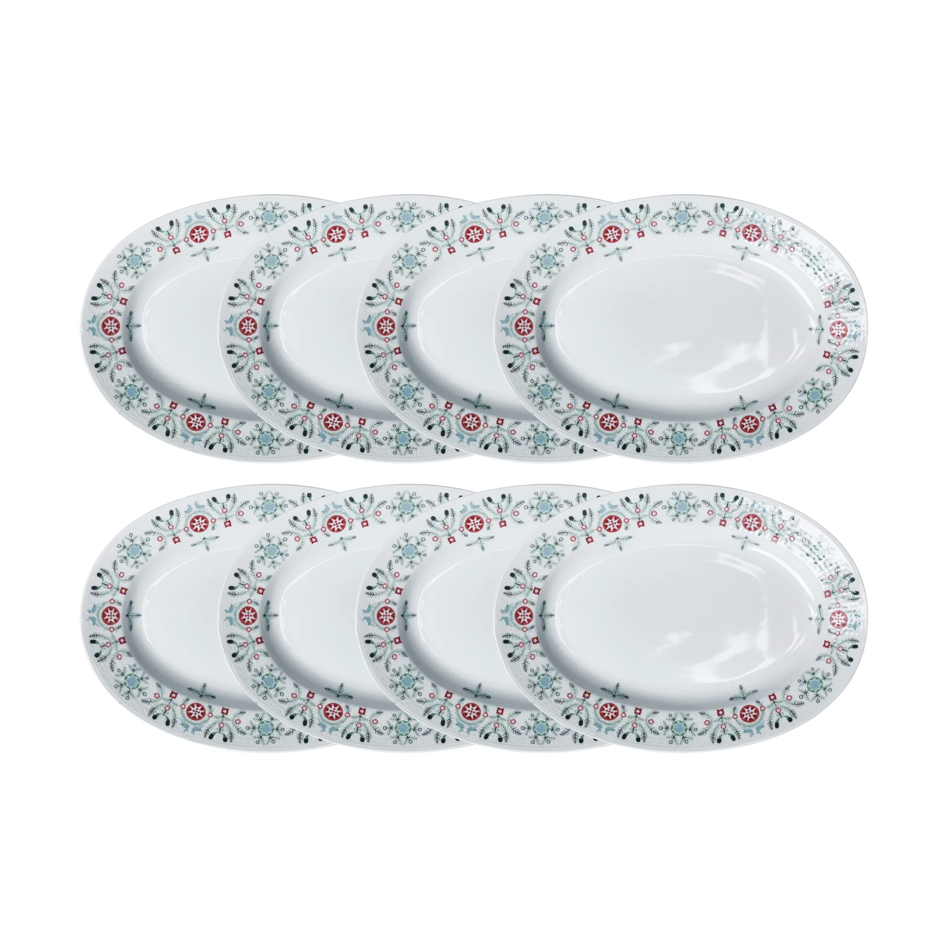 Swedish Grace Winter tallrik oval 8-pack - Vit Rörstrand