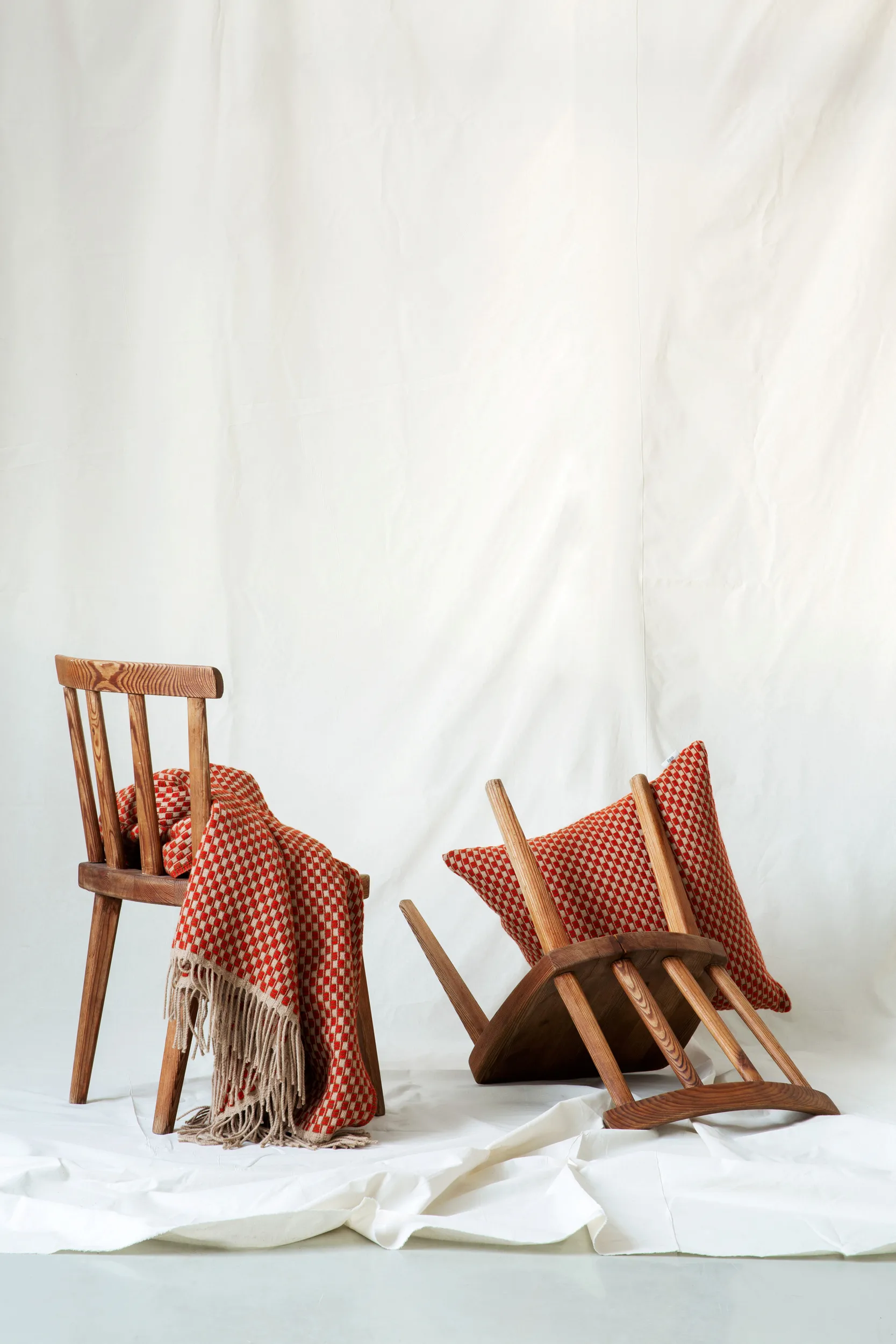 Isak pläd 150x210 cm, Red sumac Røros Tweed