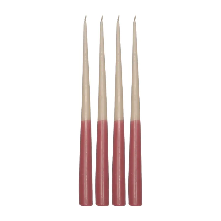 Affinity antikljus tvåfärgade 4-pack 32cm - Beige-red - Scandi Essentials