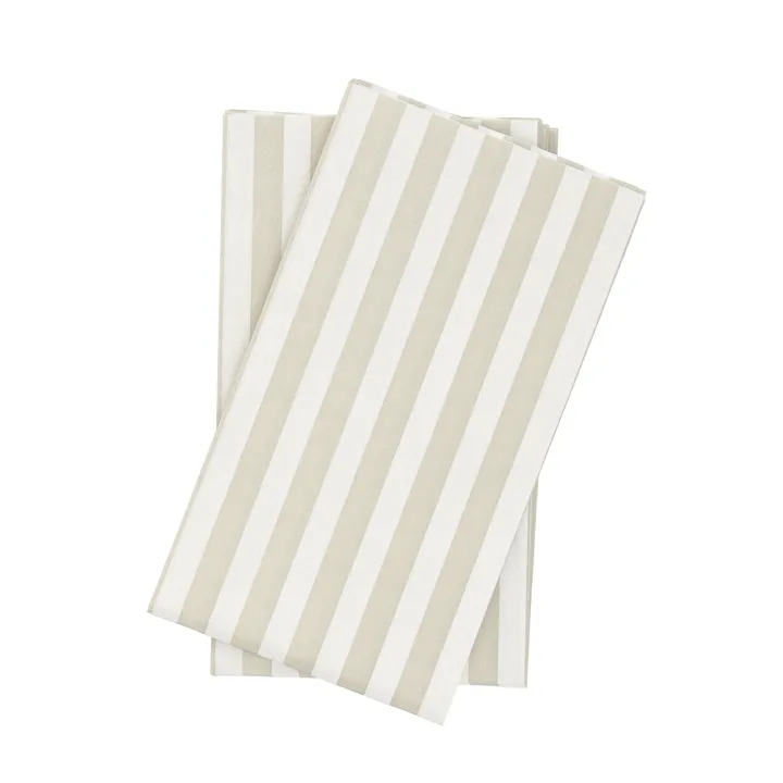 Bold Stripe pappersservett - Vit-beige, 15‑pack, 33×40 cm - Scandi Essentials