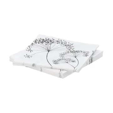 Botanical pappersservett - Vit-svart, 20‑pack, 33×33 cm - Scandi Essentials