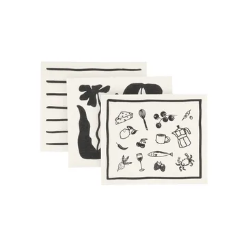 Daily disktrasa med mönster - Vit, 3-pack - Scandi Essentials