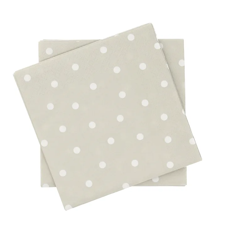 Fine dots pappersservett - Vit-beige, 20‑pack, 33×33 cm - Scandi Essentials