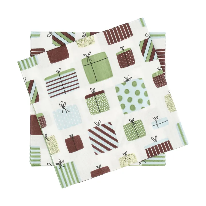 Gift pappersservett - Multi, 20‑pack, 33×33 cm - Scandi Essentials