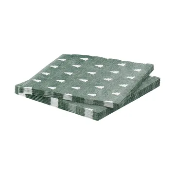 Linen trees servett 33x33 cm 20-pack - Green-white - Scandi Essentials