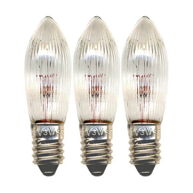 Lit ljuskälla E10 reservlampa 34V 3-pack - Klar, 3W - Scandi Essentials