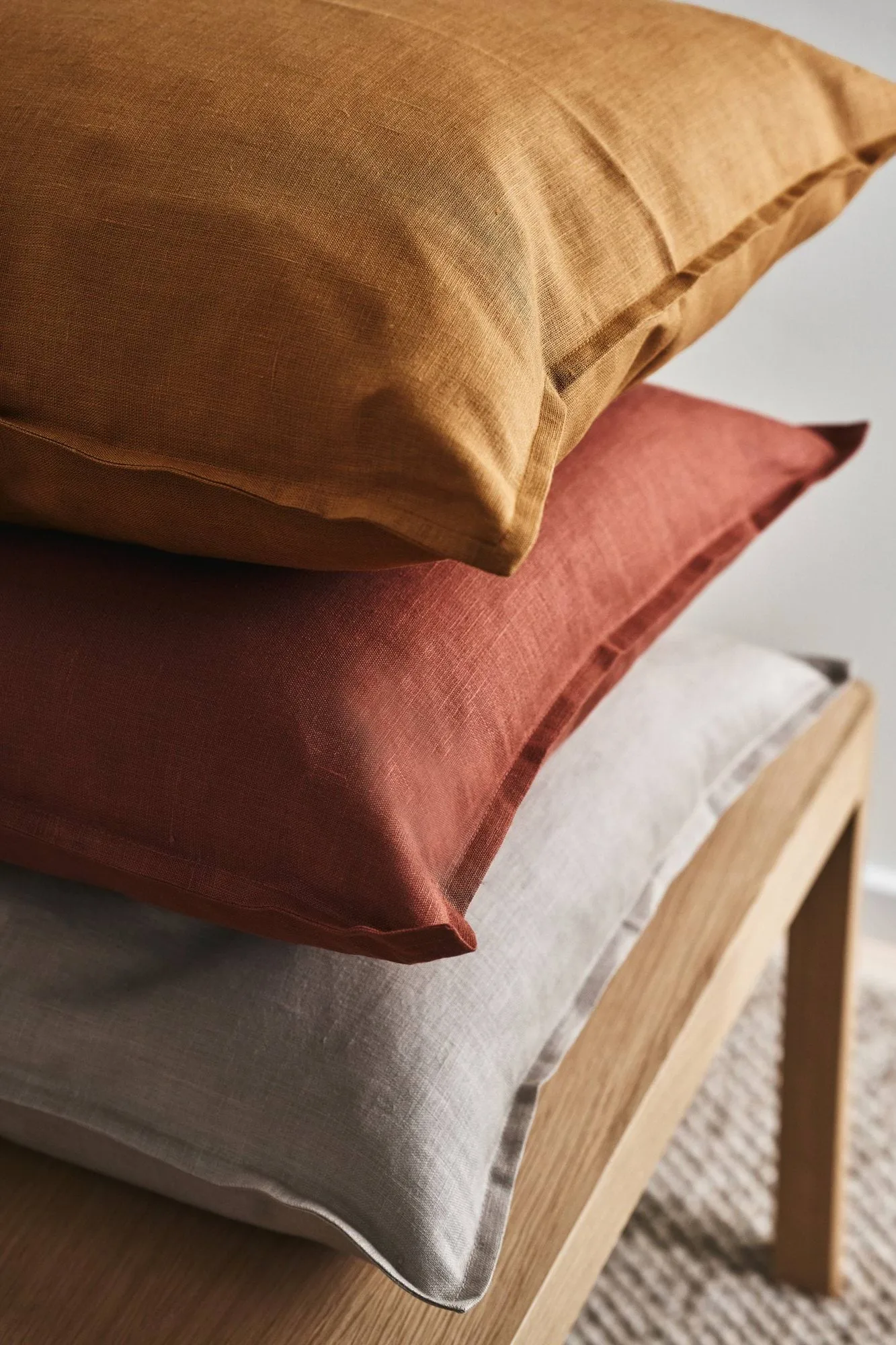 Calm kuddfodral linne 50x50 cm, Mustard Scandi Living
