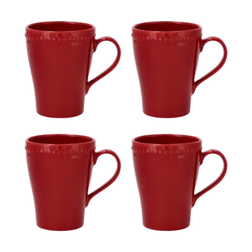 Dots mugg 35 cl 4-pack - Röd - Scandi Living