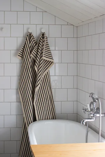 Drift badhandduk 100x150 cm - Vit-svart - Scandi Living